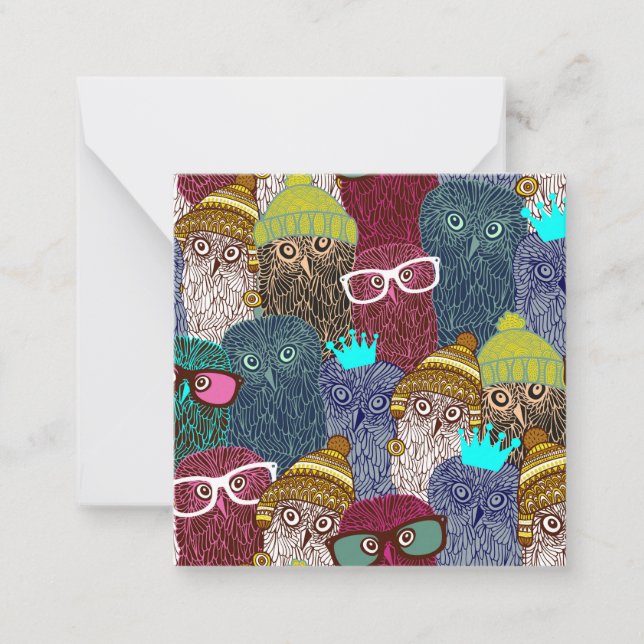 Tarjeta Pequeña Búho en corona (Anverso)