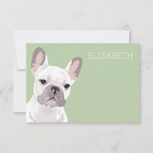 Tarjeta Pequeña Bulldog blanco francés cute francés