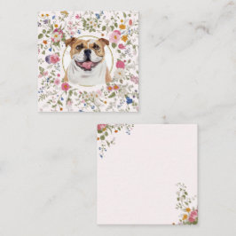 Tarjeta Pequeña Bulldog floral Perro Mamá Notecard