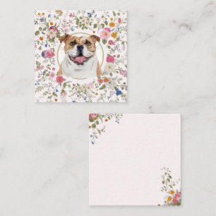 Tarjeta Pequeña Bulldog floral Perro Mamá Notecard