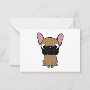 Tarjeta Pequeña bulldog francés cachorro nuevo dibujo kawaii