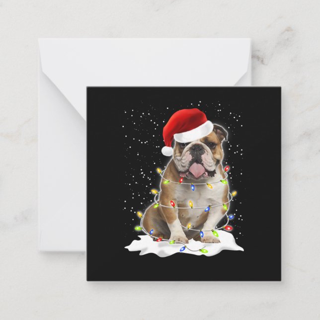 Tarjeta Pequeña Bulldog Xmas (Anverso)