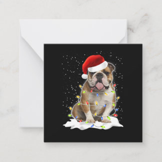 Tarjeta Pequeña Bulldog Xmas