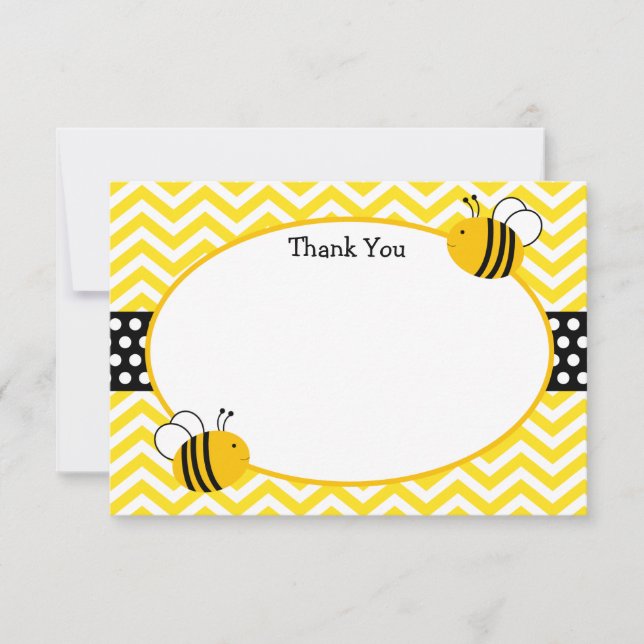 Tarjeta Pequeña Bumble Bee Gracias Cajas (Anverso)