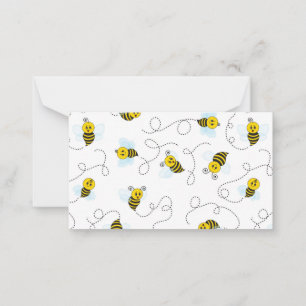 Tarjeta Pequeña Bumblebee Volando Abeja de Bumble Negro Amarillo