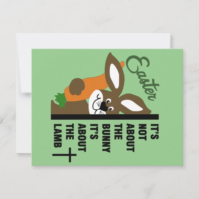 Tarjeta Pequeña Bunny cristiano de Pascua (Anverso)