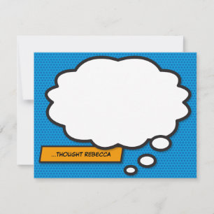 Tarjeta Pequeña Burbuja de pensamiento de cómic divertida personal