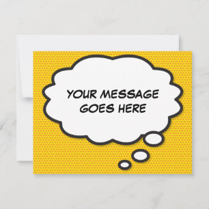 Tarjeta Pequeña Burbuja de pensamiento de tu mensaje divertido cóm