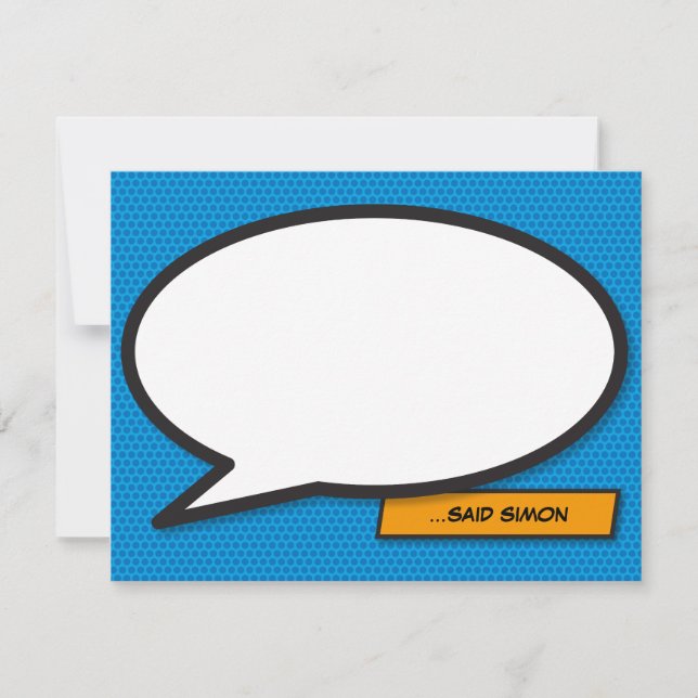 Tarjeta Pequeña Burbuja del discurso del cómic personalizado moder (Anverso)