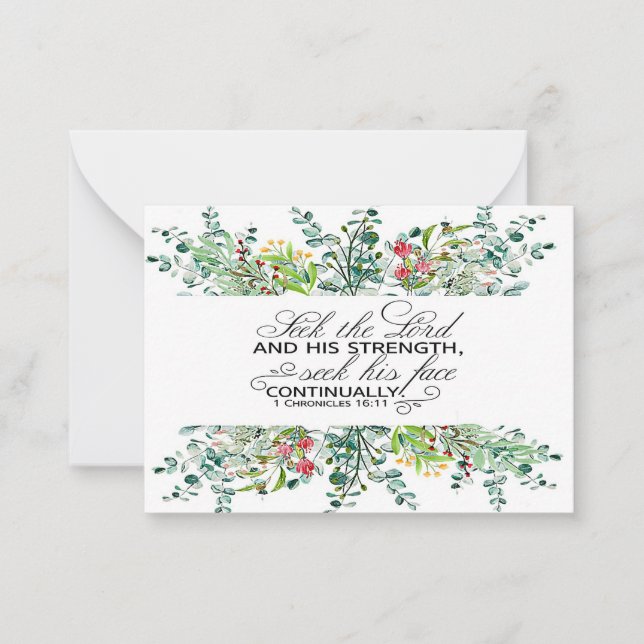 Tarjeta Pequeña Buscar la escritura del marco verde del Señor (Anverso)