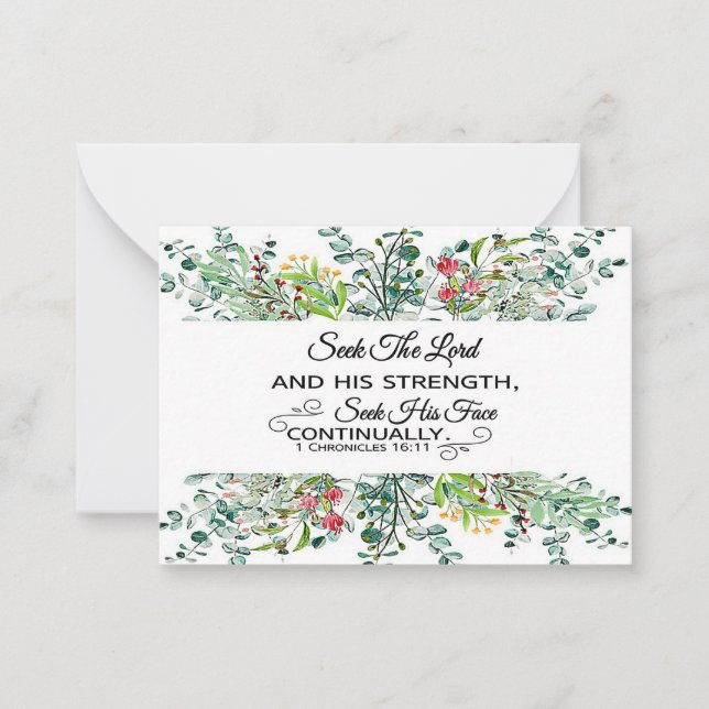 Tarjeta Pequeña Buscar la escritura del marco verde del Señor (Anverso)