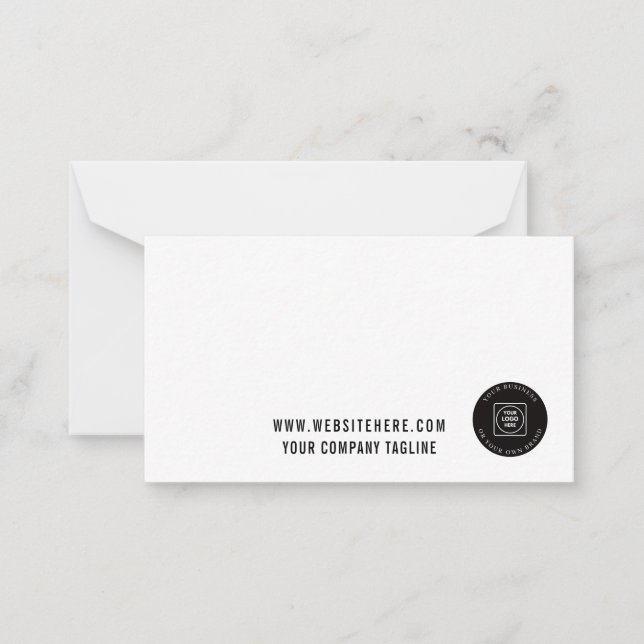 Tarjeta Pequeña Business Logo Employee Offices Note Card (Anverso)