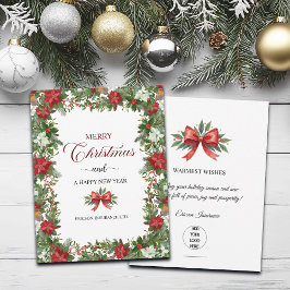Tarjeta Pequeña Business Logo Merry Christmas Thank You Card