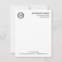 Business Logo Modern Classic White Note Card