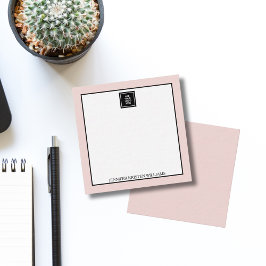 Tarjeta Pequeña Business Logo simple custom Blush Pink Elegant 