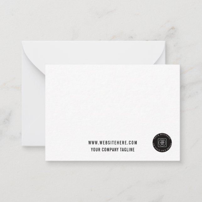 Tarjeta Pequeña Business Logo Website Employee Note Card (Anverso)