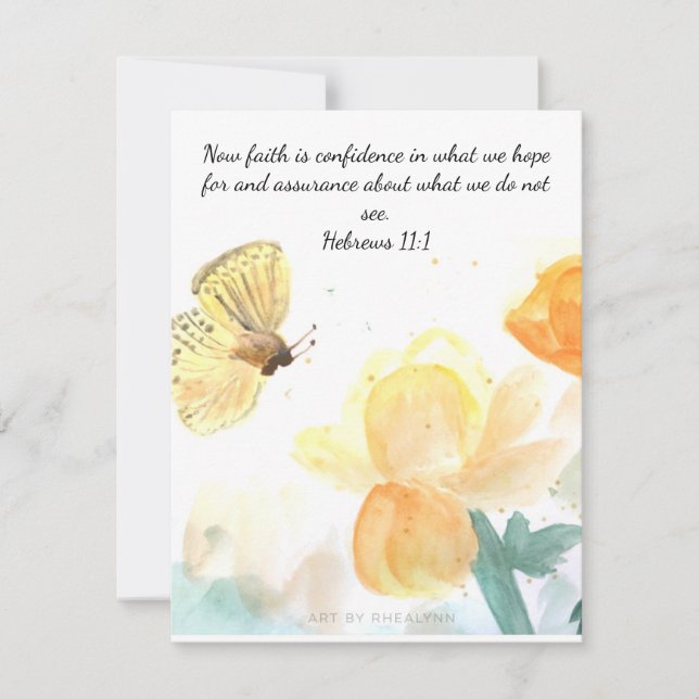 Tarjeta Pequeña Butterfly Faith (Anverso)
