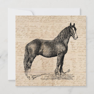 Tarjeta Pequeña Caballo con papel de guión