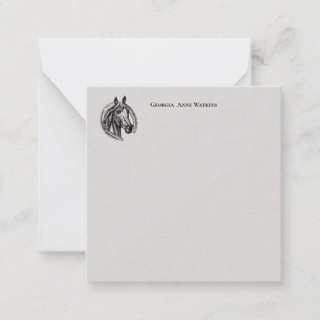 Tarjeta Pequeña Caballo de época monogramado (Anverso)