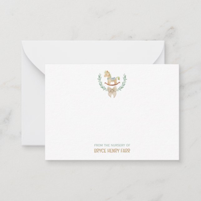 Tarjeta Pequeña Caballo de Rocking From Nursery Baby Flat Note Car (Anverso)