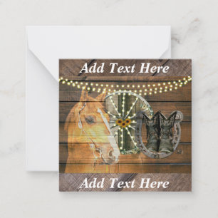 Tarjeta Pequeña Caballo Occidental Herradura Caballo Vagón Cowboy 