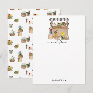 Tarjeta Pequeña Cabecera de carrito de flores de mercado para agri