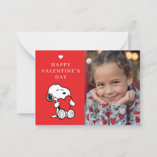 Tarjeta Pequeña Cacahuetes Foto de Snoopy Corazón San Valentín