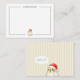 Tarjeta Pequeña Cacatúa de Navidad Lindo Personalizado con Sombrer