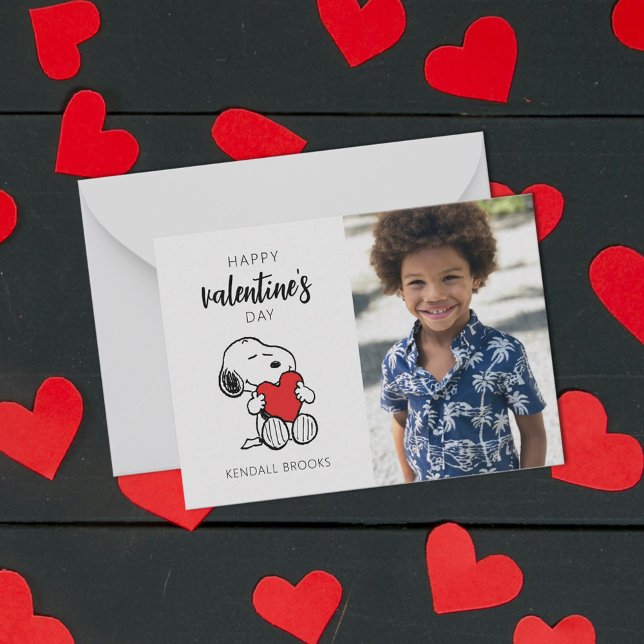 Tarjeta Pequeña Cachorros | Abrazo de corazón de Snoopy (Card on table)