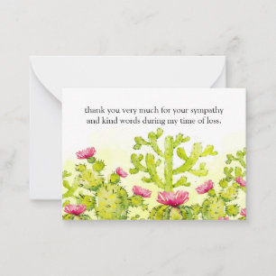 Tarjeta Pequeña Cactus Flower Después De Las Cartas De Agradecimie