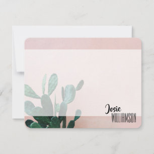 Tarjeta Pequeña Cactus rosado moderno