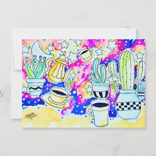 Tarjeta Pequeña Café Cactus (Anverso)