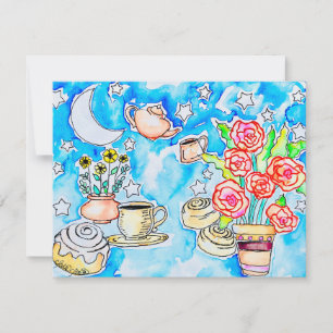 Tarjeta Pequeña Café Floral