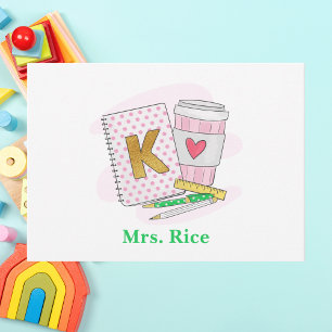 Tarjeta Pequeña Café para equipos portátiles preppy para profesore