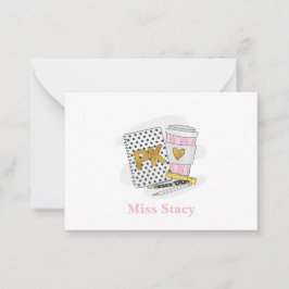 Tarjeta Pequeña Café para portátiles blanco de aprecio predocente