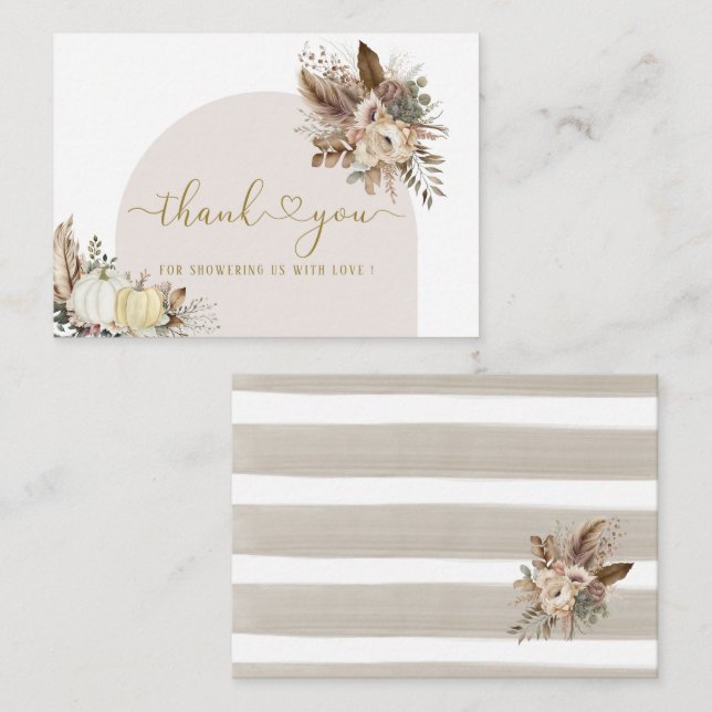 Tarjeta Pequeña Caída de acuarela enamorada novia ShowerFlower Pum (Anverso / Reverso)