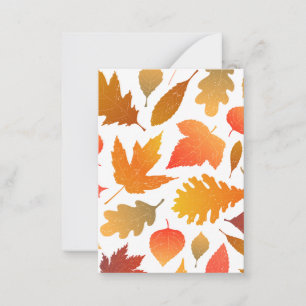 Tarjeta Pequeña Caída del otoño - Acogedor patrón de hojas