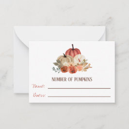 Tarjeta Pequeña Caída en el amor, juego de Baby Shower con flores 