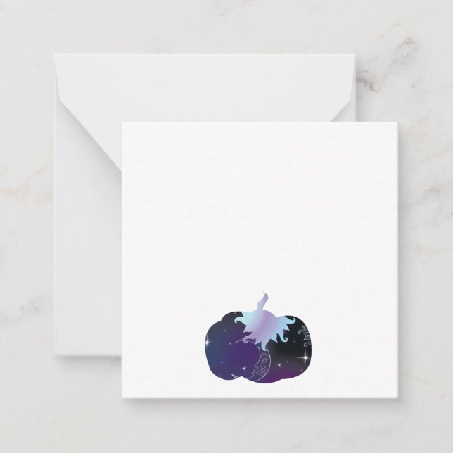 Tarjeta Pequeña Calabaza azul oscuro (Anverso)