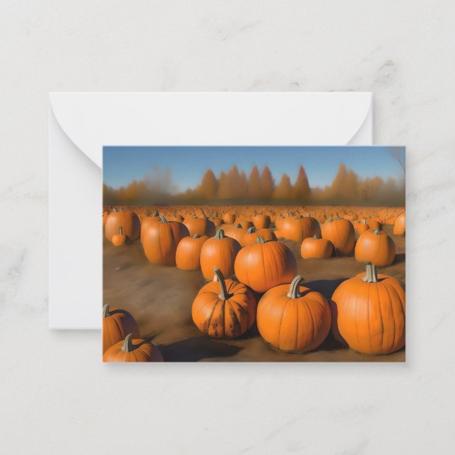 TARJETA PEQUEÑA CALABAZA CON BOSQUE (Anverso)