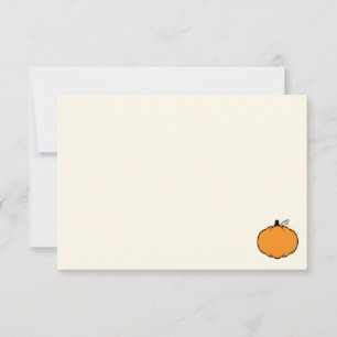 Tarjeta Pequeña Calabaza de dibujos animados linda Blanco crema fu