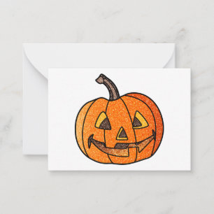 Tarjeta Pequeña Calabaza de Glitter