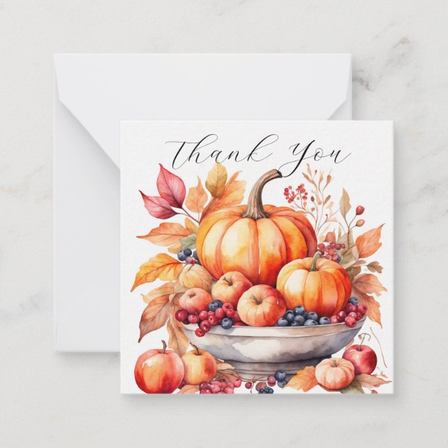 Tarjeta Pequeña Calabaza encantadora Gracias (Anverso)