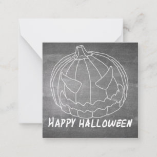 Tarjeta Pequeña Calabaza para Halloween 6 aspecto de pizarra