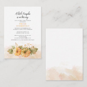 Tarjeta Pequeña Calabaza pequeña presupuestal en su camino a Baby