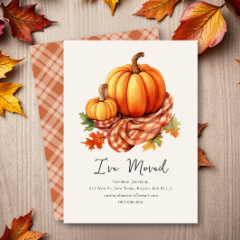 Tarjeta Pequeña Calabazas otoñales | Nueva dirección residencial