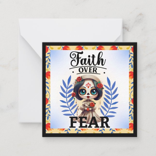 Tarjeta Pequeña Calavera de azúcar de fe (Anverso)