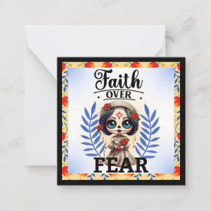 Tarjeta Pequeña Calavera de azúcar de fe