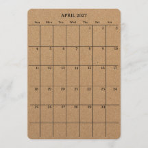 Calendario de abril de 2027 para planificadores y