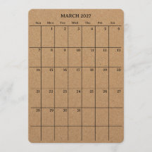 Calendario de marzo de 2027 para planificadores y